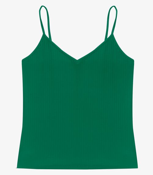 Blusa De Alça Feminina Ribana Canelada Rovitex Verde
