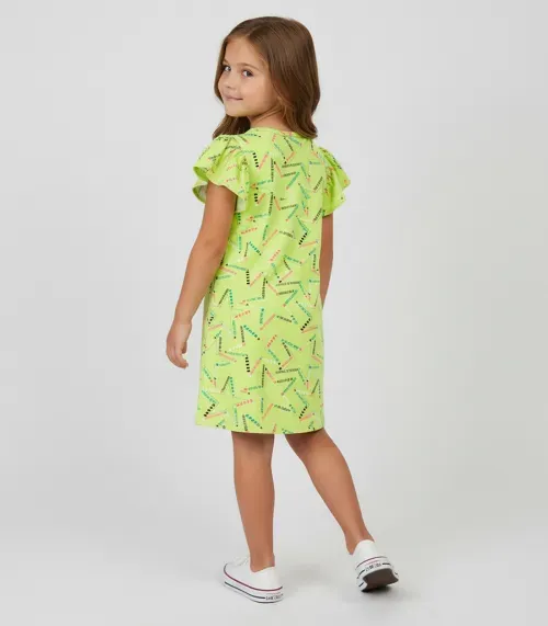 Vestido Infantil Feminino Estampado Select Verde
