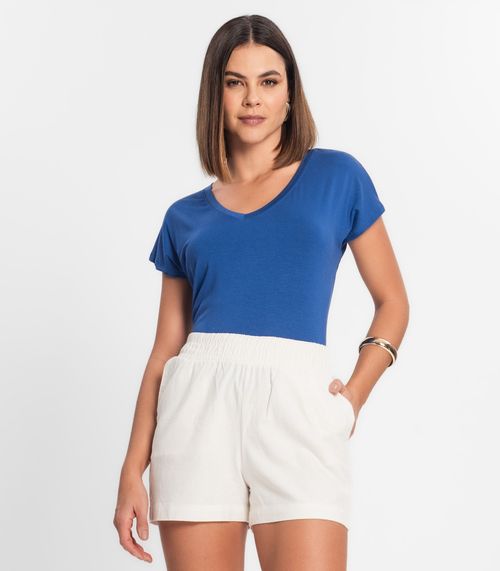 Blusa Feminina Viscotorcion Rovitex Azul