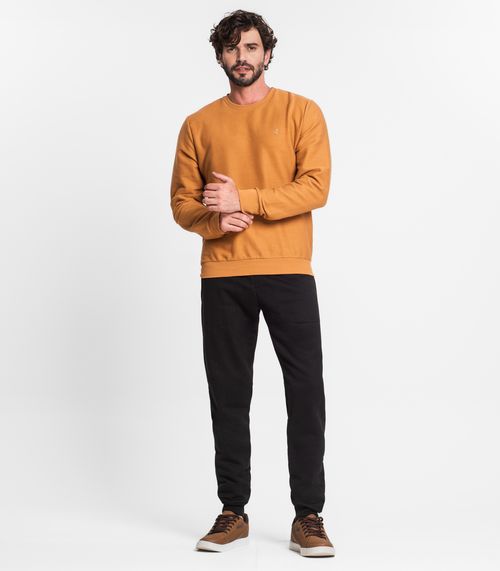 Calça Masculina Plus Size Em Moletom Diametro Preto