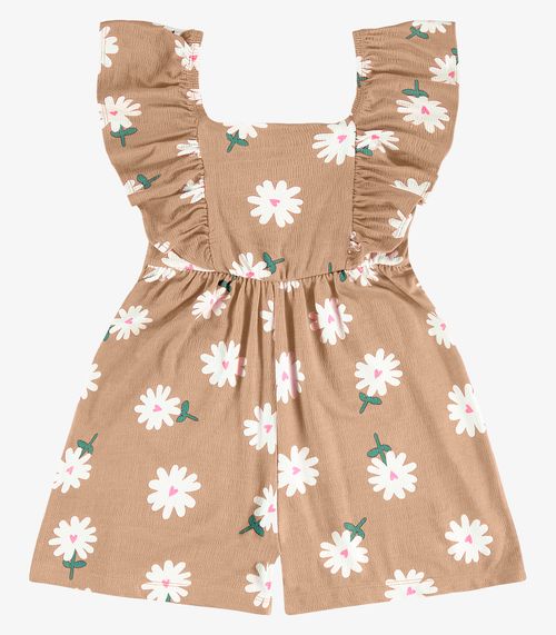 Macaquinho Visco Maquinetada Feminino Rovi Kids Marrom