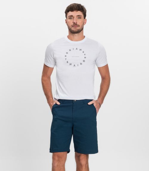 Bermuda Masculina em Sarja Diametro Azul