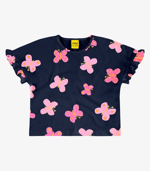 Blusa Feminina Meia Malha Rovi Kids Azul