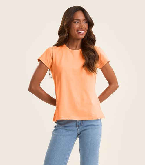 Blusa Feminina Cotton Leve Básica Rovitex Laranja