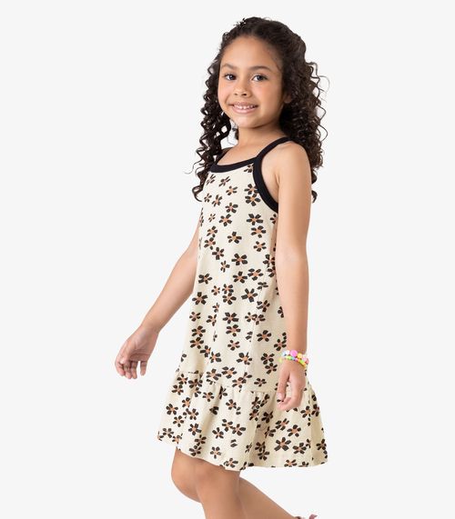 Vestido Infantil em Malhão Fruit Rovi Kids Bege