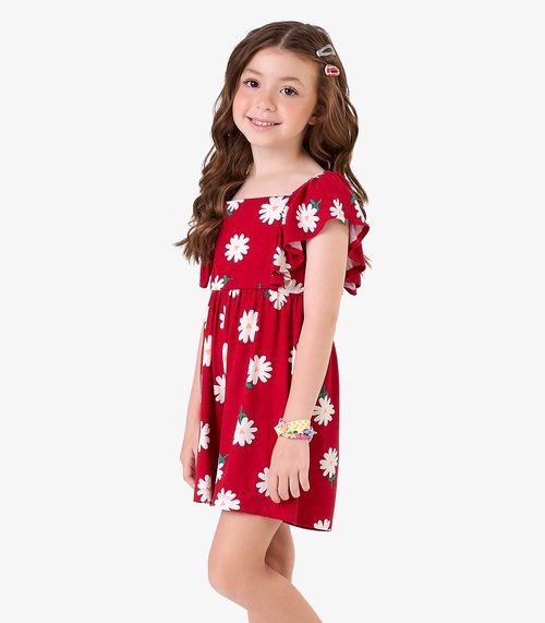 Macaquinho Visco Maquinetada Feminino Rovi Kids Vermelho