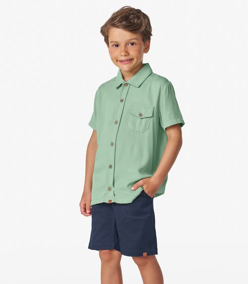 Bermuda Infantil em Sarja Cotton Trick Nick Azul