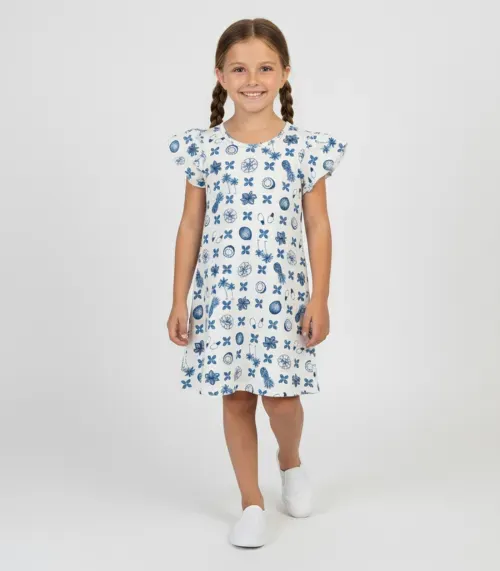 Vestido Infantil Feminino Estampado Select Azul