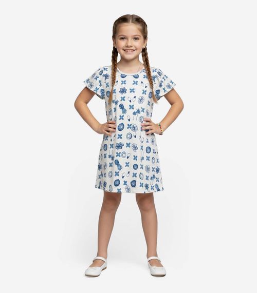 Vestido Infantil Feminino Estampado Select Azul