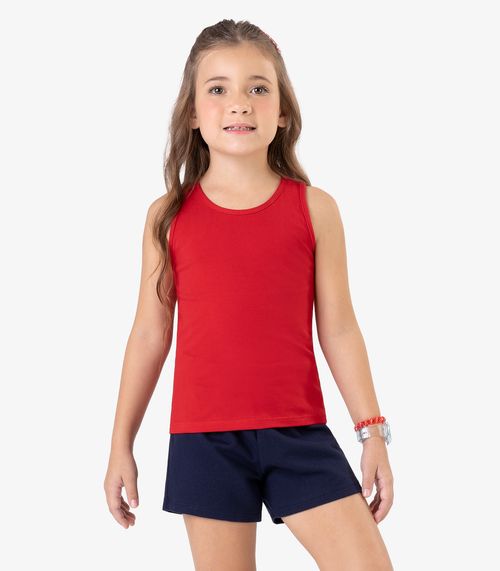 Regata Básica Infantil Feminina Rovi Kids Vermelho