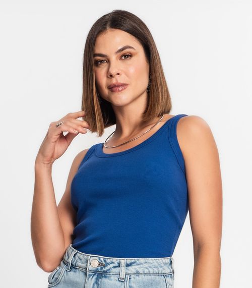 Regata Feminina Em Ribana Rovitex Azul