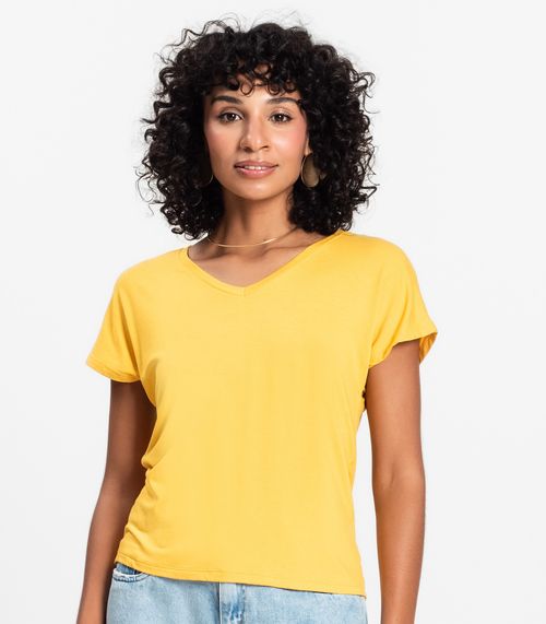 Blusa Feminina Viscotorcion Rovitex Amarelo