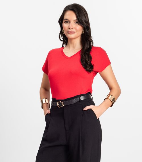 Blusa Feminina Viscotorcion Rovitex Vermelho