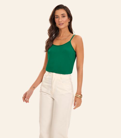 Blusa de Alça Feminina Viscotorcion Básica Rovitex Verde