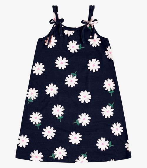 Vestido Infantil Visco Maquinetada Rovi Kids Azul