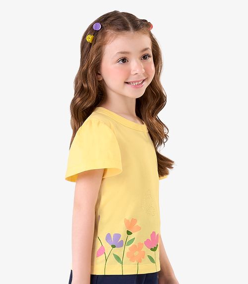 Blusa Infantil em Meia Malha Rovi Kids Amarelo
