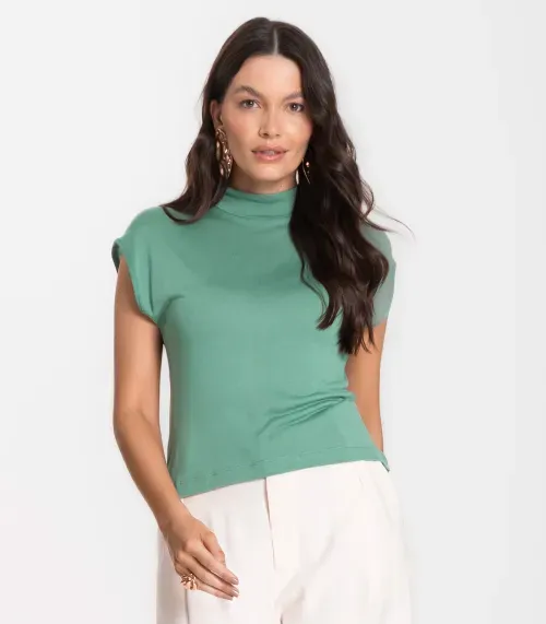 Regata Feminina em Visco Tricot Infinita Cor Verde