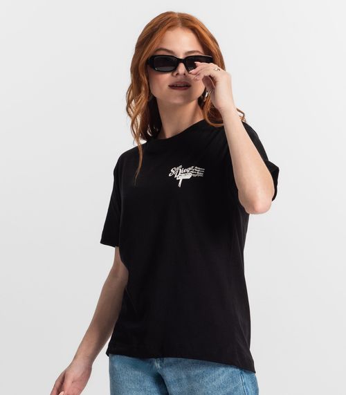 T-Shirt Juvenil Feminina Minty Preto