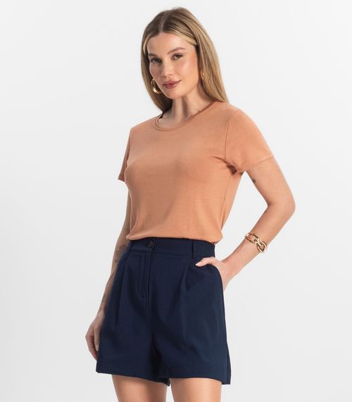 Blusa Feminina Básica Visco Tricot Rovitex Marrom