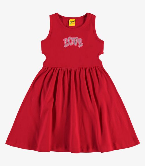 Vestido em Ribana 2x1 Rovi Kids Vermelho