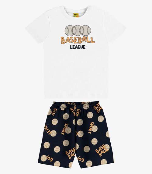 Pijama Meia Malha Rovi Kids Branco