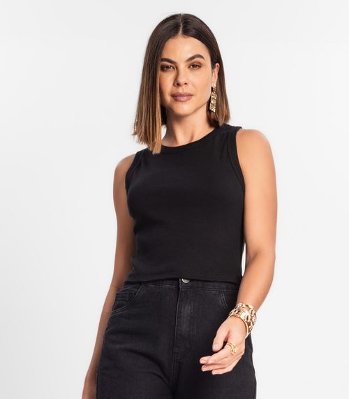 Regata Cropped Feminina Ribana Rovitex Preto