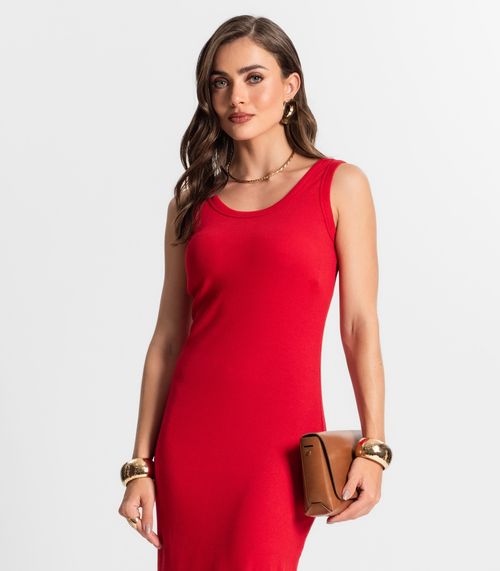 Vestido Midi De Ribana Feminino Endless Vermelho