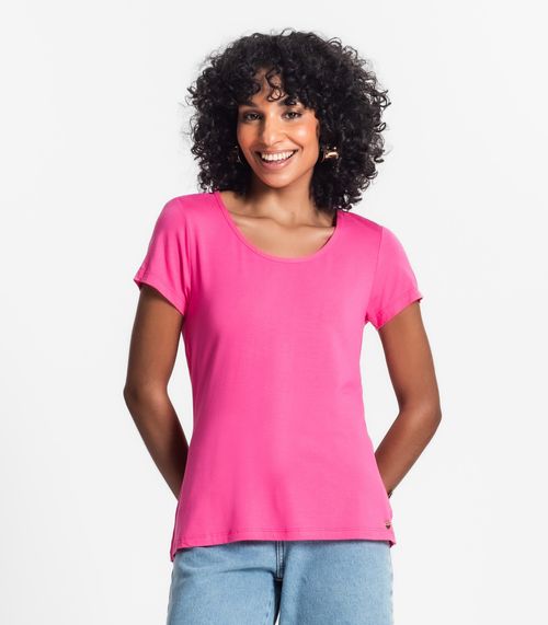 Blusa Feminina Viscotorcion Básica Rovitex Rosa