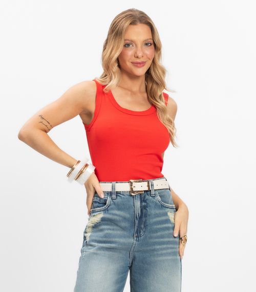 Regata em Ribana de Viscose Rovitex Laranja