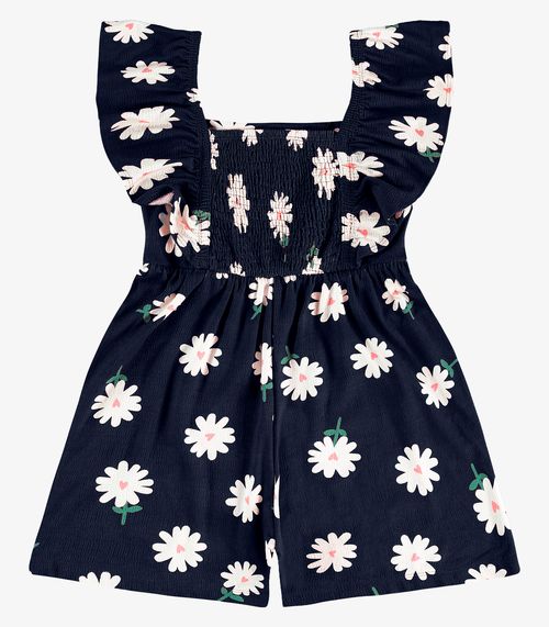 Macaquinho Visco Maquinetada Feminino Rovi Kids Azul