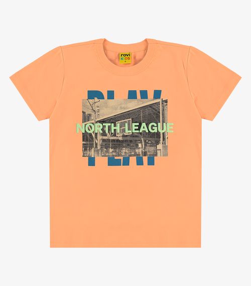 Camiseta Meia Malha Infantil Rovi Kids Laranja