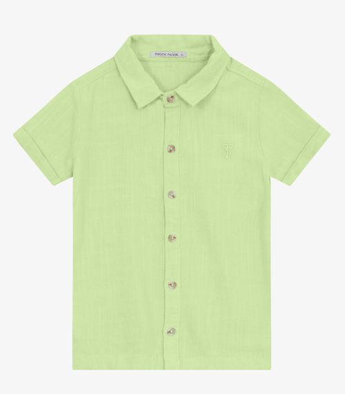 Camisa Infantil Masculina Com Botões Trick Nick Verde