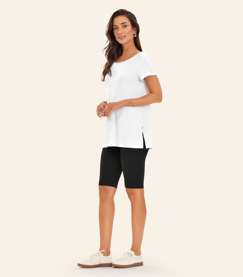 Bermuda Ciclista Feminina em Cotton Pesado Rovitex Preto