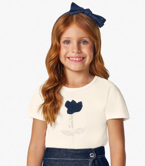 Conjunto Infantil Blusa com Shorts Saia Trick Nick Off White