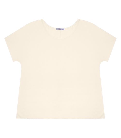 Blusa Manga Curta Feminina Plus Size Secret Glam Bege