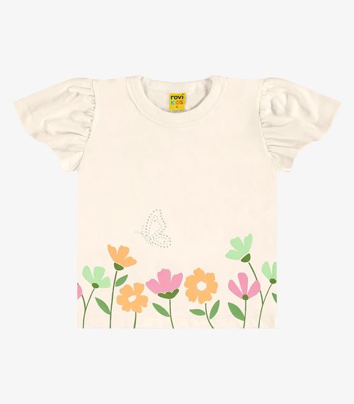 Blusa Infantil em Meia Malha Rovi Kids Bege