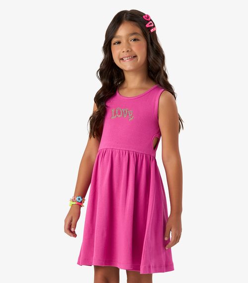 Vestido em Ribana 2x1 Rovi Kids Rosa