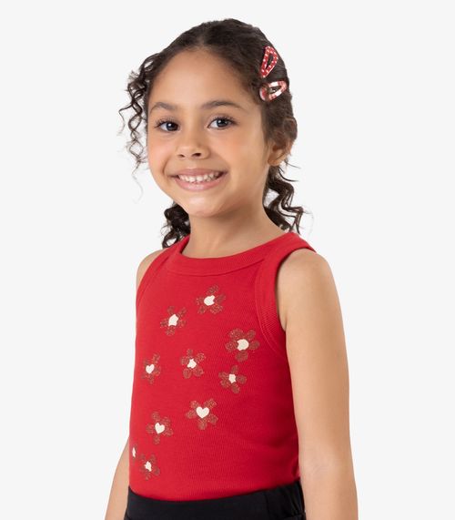 Regata Infantil Feminina Ribana Rovi Kids Vermelho