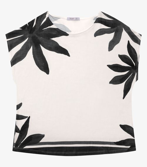 Blusa Manga Curta Feminina Plus Size Secret Glam Preto