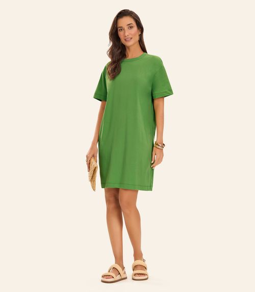 Vestido Básico T-Shirt Feminino Rovitex Verde
