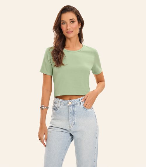 Blusa Básica Feminina Cotton Leve Rovitex Verde