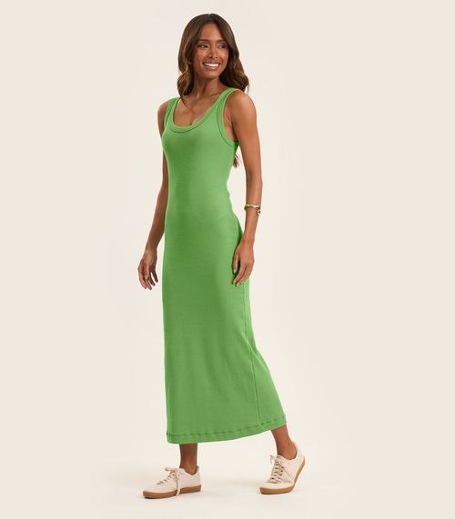 Vestido Midi em Ribana Rovitex Verde