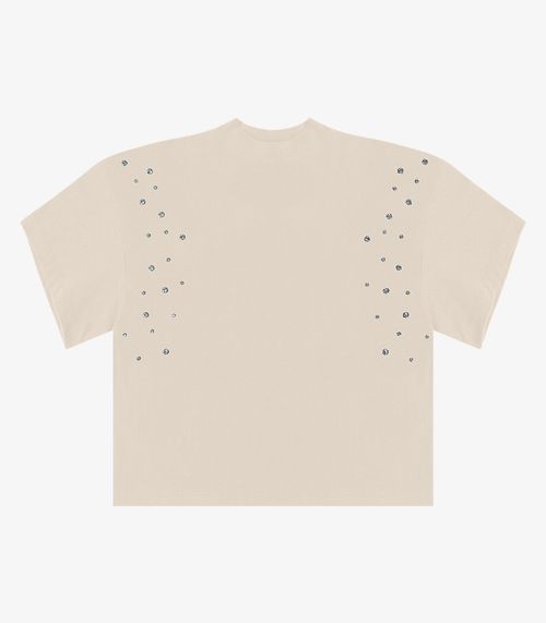 T- Shirt Feminina Gola Alta em Malhão Endless Bege