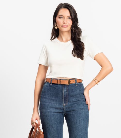 Blusa Básica Feminina Cotton Leve Rovitex Bege