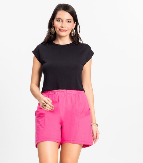 Blusa Básica Feminina Viscotorcion Rovitex Preto