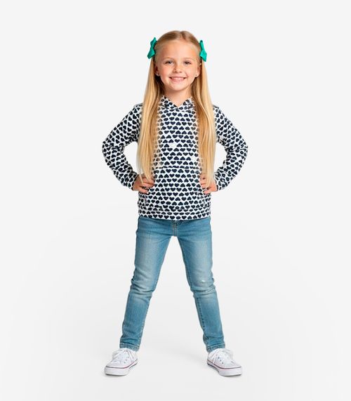 Blusão Infantil Menina Com Capuz Select Azul