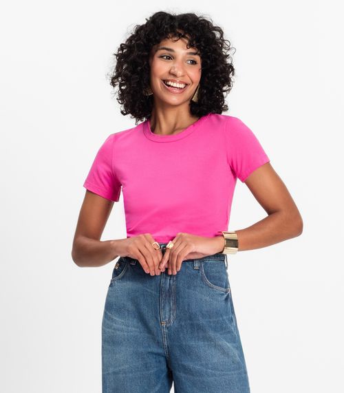Blusa Básica Feminina Cotton Leve Rovitex Rosa