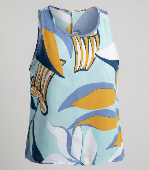 Regata Feminina Em Viscose Infinita Cor Azul