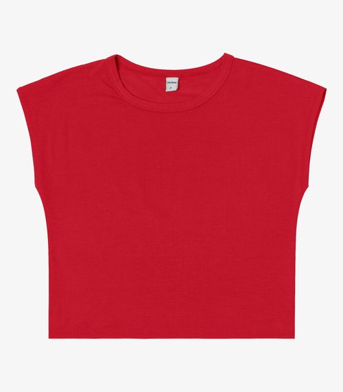 Blusa Básica Feminina Viscotorcion Rovitex Vermelho