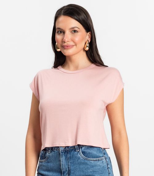 Blusa Básica Feminina Viscotorcion Rovitex Rosa